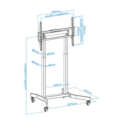 Tooq soporte suelo ruedas eléctrico lux 55"-100"