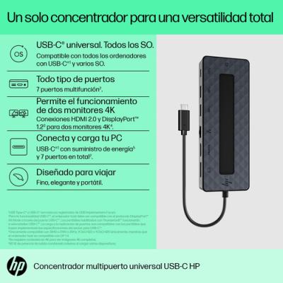 Docking USB Tipo-C HP 50H98AA/ 2xUSB/ 1xHDMI/ 1xRJ45/