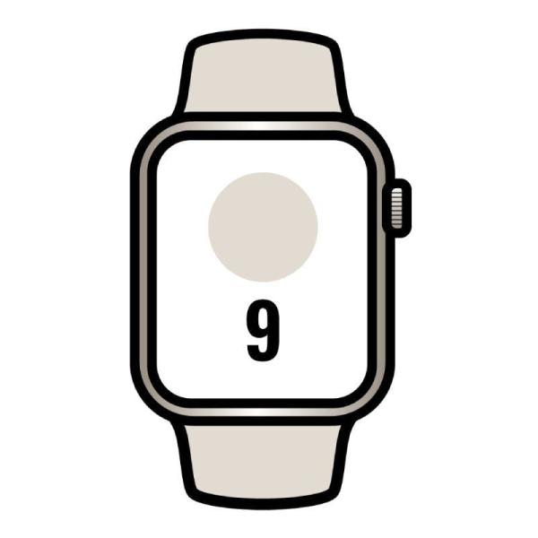 Apple Watch Series 9/ GPS/ 45mm/ Caja de Aluminio Blanco Estrella/ Correa Deportiva Blanco Estrella M/L