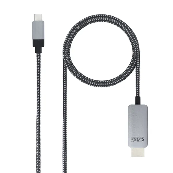 Cable Conversor Nanocable 10.15.5102/ USB Tipo-C Macho - HDMI Macho/ 1.8m/ Negro