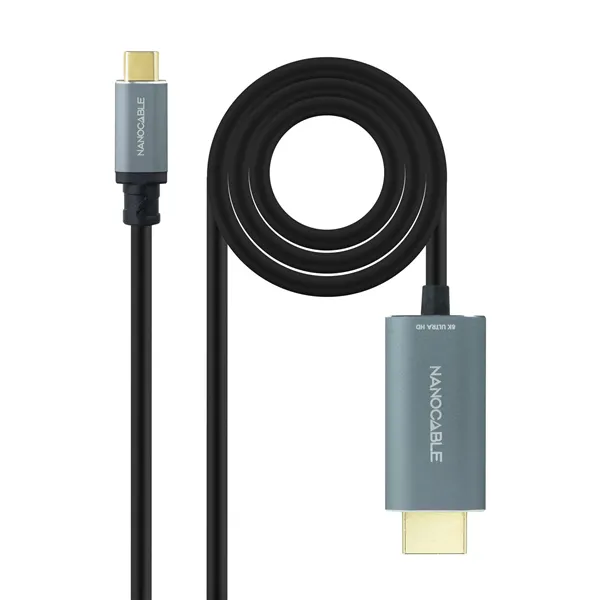 Cable Conversor Nanocable 10.15.5162/ USB Tipo-C Macho - HDMI Macho/ 1.8m/ Negro