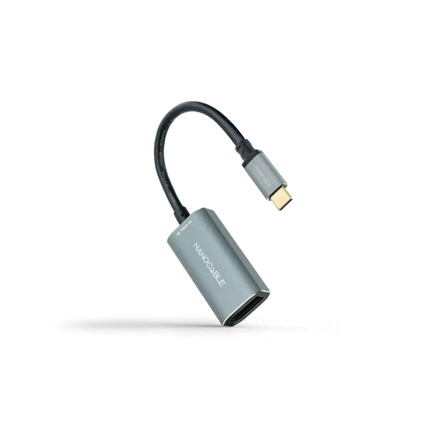 Cable Conversor Nanocable 10.16.4104-G/ USB Tipo-C Macho - DisplayPort Hembra/ 15cm/ Gris