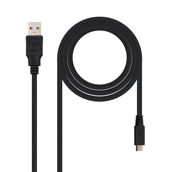 Cable USB 2.0 Nanocable 10.01.0503/ USB Macho - MicroUSB Macho/ 3m/ Negro