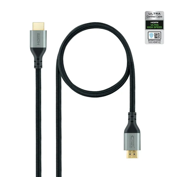 Cable HDMI 2.1 8K Nanocable 10.15.8102/ HDMI Macho - HDMI Macho/ 2m/ Certificado/ Negro