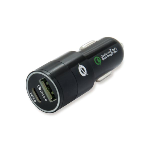 Cargador De Coche Conceptronic Carden02b Usb-c + Usb A 5v/2.4a 9v/2a 12v/1.5a 36w