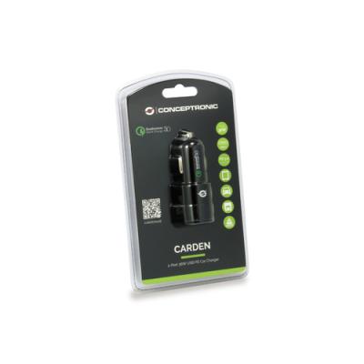 Cargador De Coche Conceptronic Carden02b Usb-c + Usb A 5v/2.4a