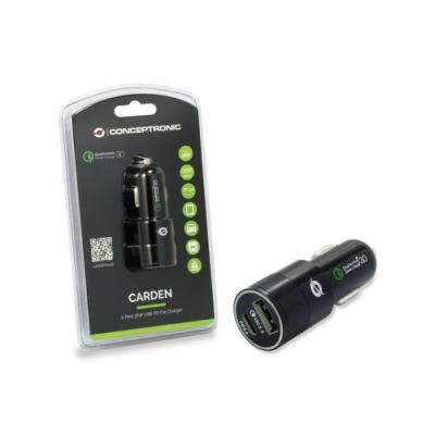 Cargador De Coche Conceptronic Carden02b Usb-c + Usb A 5v/2.4a