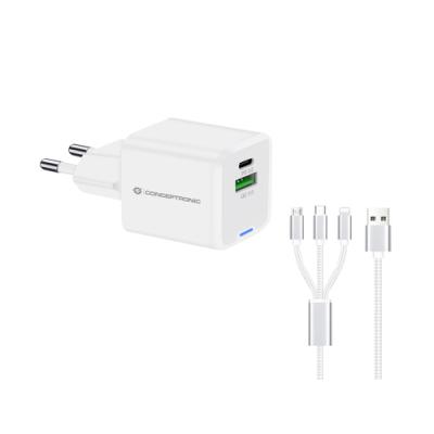 Cargador De Pared Conceptronic Usb-c X1 Usb-ax1 Quickcharge 3.0