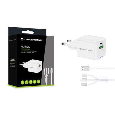 Cargador De Pared Conceptronic Usb-c X1 Usb-ax1 Quickcharge 3.0