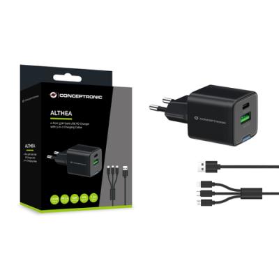 Cargador De Pared Conceptronic Usb-c X1 Usb-ax1 Quickcharge 3.0