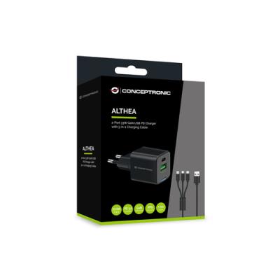 Cargador De Pared Conceptronic Usb-c X1 Usb-ax1 Quickcharge 3.0