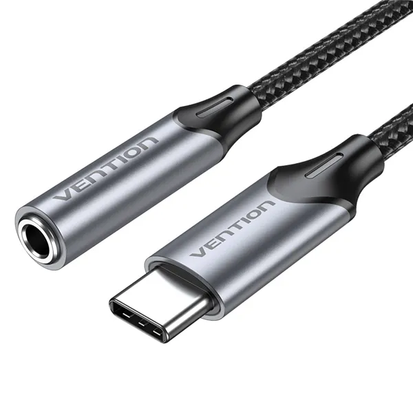 Adaptador Audio Vention BGMHA/ Jack 3.5 Hembra - USB Tipo-C Macho/ 10cm/ Gris