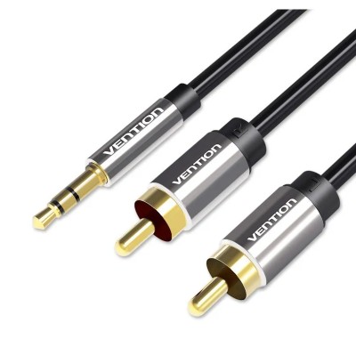 Cable Estéreo Vention BCFBF/ Jack 3.5 Macho - 2x RCA Macho/ 1m/