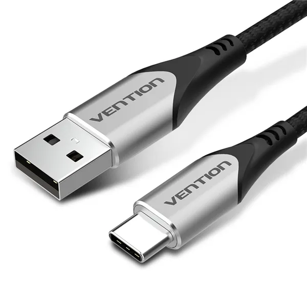 Cable USB 2.0 Tipo-C Vention CODHC/ USB Macho - USB Tipo-C Macho/ Hasta 60W/ 480Mbps/ 25cm/ Gris