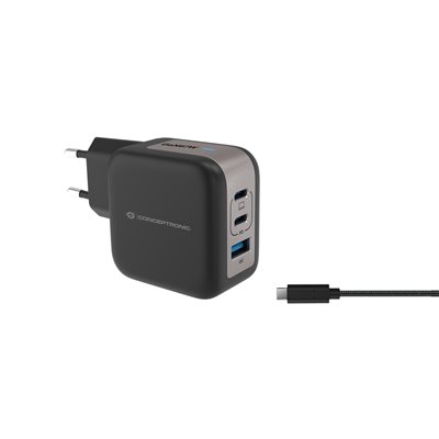 Cargador De Pared Conceptronic Usb-c X2 Usb-ax1 Quickcharge 3.0