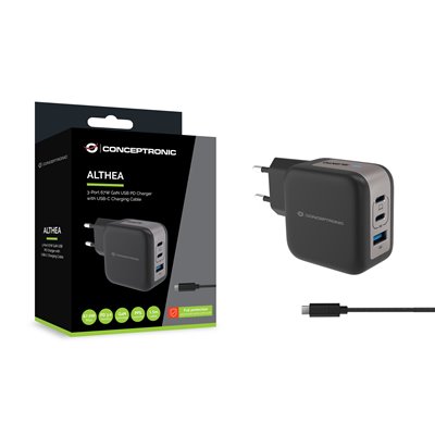 Cargador De Pared Conceptronic Usb-c X2 Usb-ax1 Quickcharge 3.0