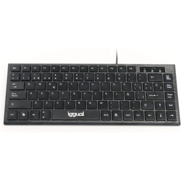 Iggual TKL Slim TKL-USB Teclado Mini compacto Slim Ultra-silencioso USB, Negro