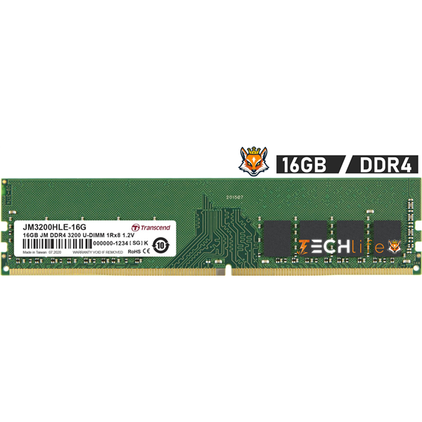 Transcend JetRam 16GB DDR4 3200MHz 1.2v CL22 - Módulo RAM de PC