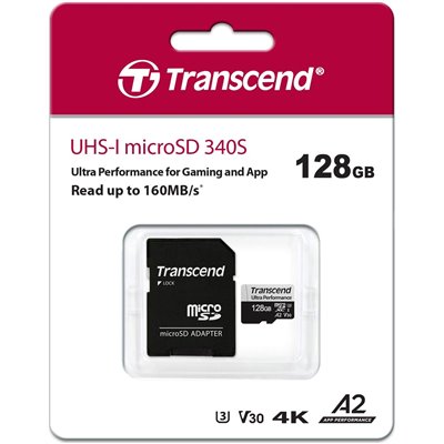 Transcend 340S microSDXC UHS-I U3 de 128GB 160MB/s, A2, Clase 10