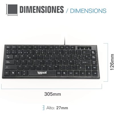 Iggual TKL Slim TKL-USB Teclado Mini compacto Slim