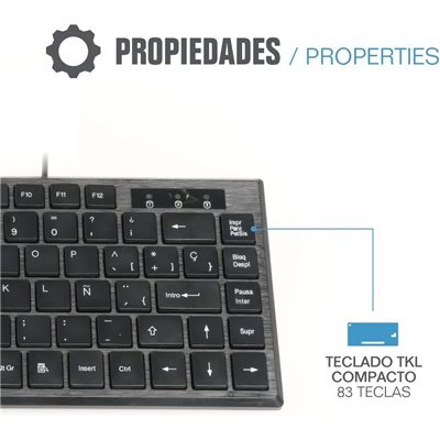 Iggual TKL Slim TKL-USB Teclado Mini compacto Slim