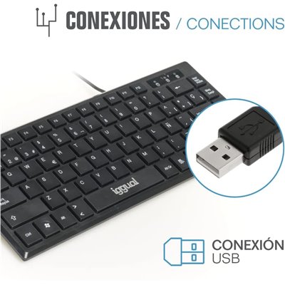 Iggual TKL Slim TKL-USB Teclado Mini compacto Slim