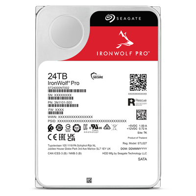 Seagate IronWolf Pro 24TB NAS 7200rpm HDD 3.5" SATA 6GB/s 512MB