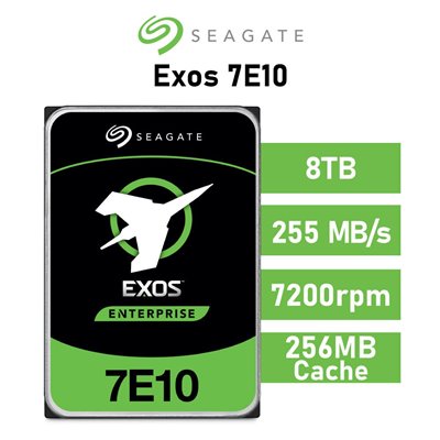 Seagate Exos 7E10 - 8TB 512e/4Kn 7200rpm 256MB 3.5" SATA 6GB/s