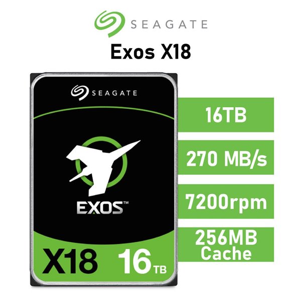 Seagate Exos X18 - 16TB 512e/4Kn 7200rpm 256MB 3.5" SATA 6GB/s