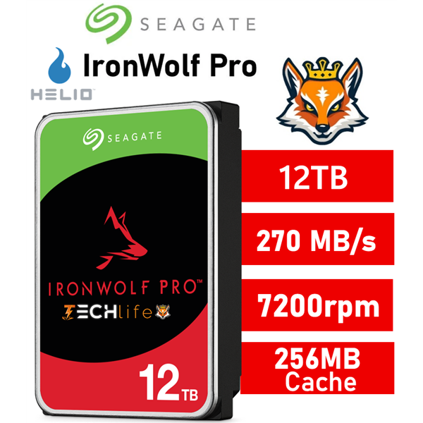 Seagate IronWolf Pro 12TB NAS 7200rpm HDD 3.5" SATA 6GB/s 256Mb