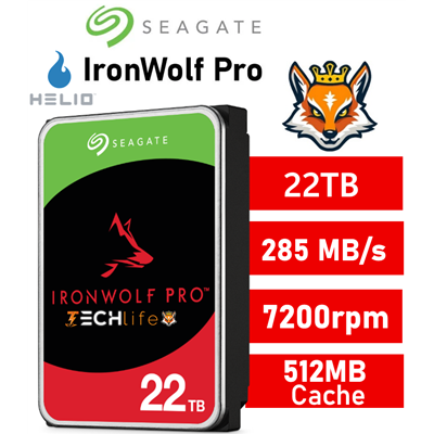 Seagate IronWolf Pro 22TB NAS 7200rpm HDD 3.5" SATA 6GB/s 512MB