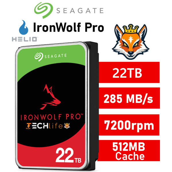 Seagate IronWolf Pro 22TB NAS 7200rpm HDD 3.5" SATA 6GB/s 512MB