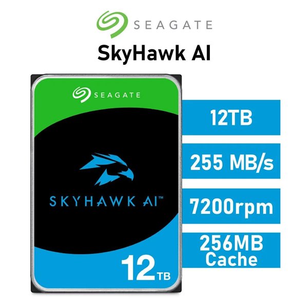 Seagate SkyHawk AI 12TB para NVR y AI 7200rpm HDD 3.5" 256MB SATA 6GB/s