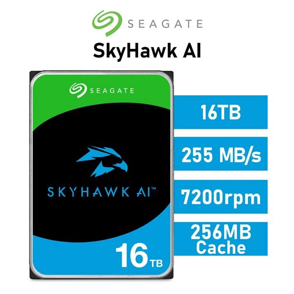 Seagate SkyHawk AI 16TB para NVR y AI 7200rpm HDD 3.5" 256MB SATA 6GB/s