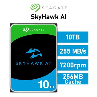 Seagate SkyHawk AI 10TB para NVR y AI 7200rpm HDD 3.5" 256MB