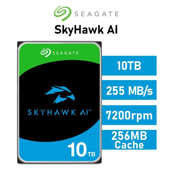 Seagate SkyHawk AI 10TB para NVR y AI 7200rpm HDD 3.5" 256MB SATA 6GB/s