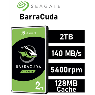 Seagate Barracuda 2TB 2.5" para portatiles 7mm 5400rpm SATA