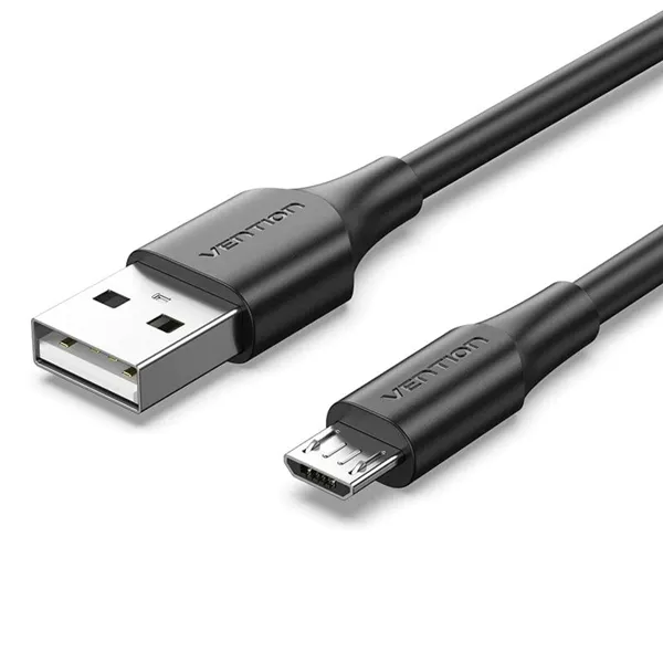 Cable USB 2.0 Vention CTIBF/ USB Macho - MicroUSB Macho/ Hasta 60W/ 480Mbps/ 1m/ Negro