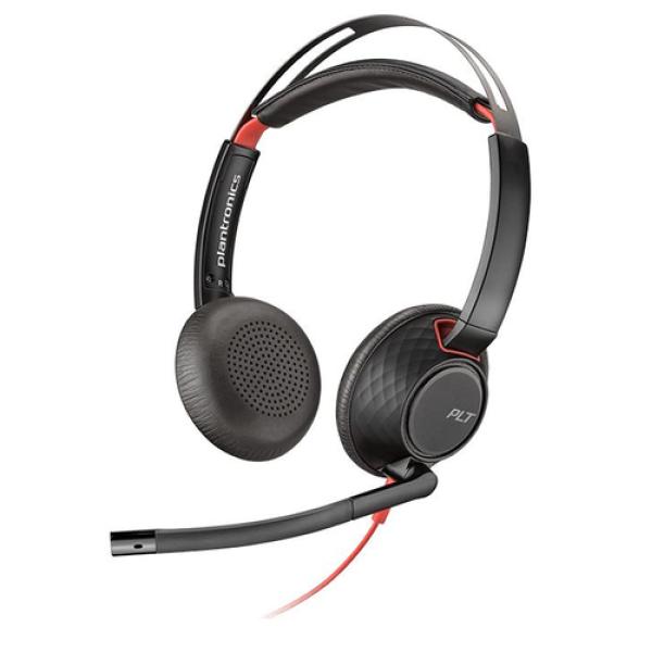 Auriculares Plantronics Blackwire C5220/ con Micrófono/ Jack 3.5/ USB/ Negros