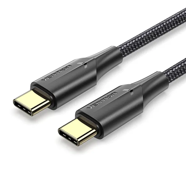 Cable USB 2.0 Tipo-C 3A Vention TAUBF/ USB Tipo-C Macho - USB Tipo-C Macho/ Hasta 60W/ 480Mbps/ 1m/ Negro