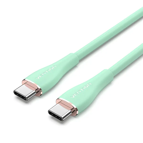 Cable USB 2.0 Tipo-C Vention TAWGF/ USB Tipo-C Macho - USB Tipo-C Macho/ Hasta 100W/ 480Mbps/ 1m/ Verde