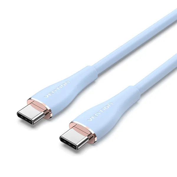 Cable USB 2.0 Tipo-C Vention TAWSF/ USB Tipo-C Macho - USB Tipo-C Macho/ Hasta 100W/ 480Mbps/ 1m/ Azul