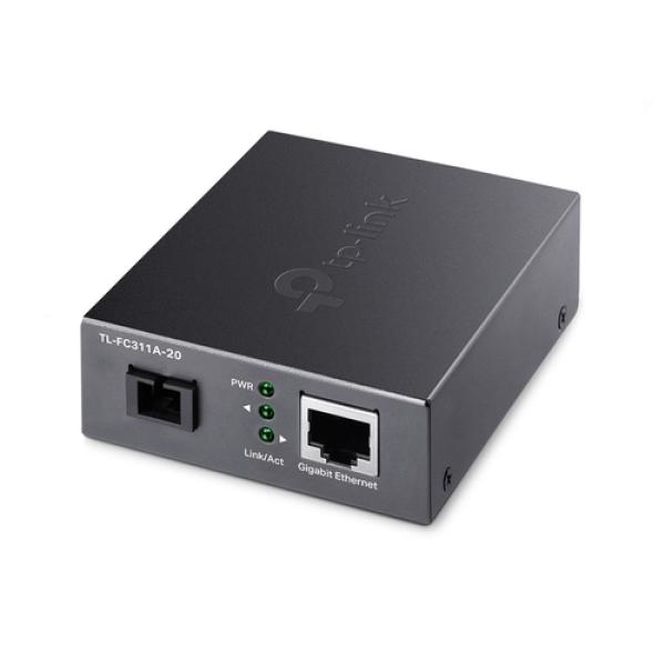 Convertidor De Fibra Tp-link Fc311a-20 Single-mode Gigabit Bidireccional De 1p Rj45 10/100/1000 A 1p