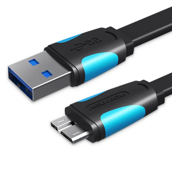 Cable USB 3.0 Vention VAS-A12-B100/ MicroUSB Macho - USB Macho/ Hasta 10W/ 5Gbps/ 1m/ Azul y Negro