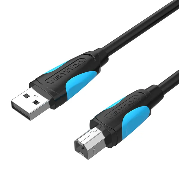 Cable USB 2.0 Impresora Vention VAS-A16-B200/ USB Tipo-B Macho - USB Macho/ 480Mbps/ 2m/ Negro