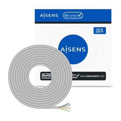 Aisens Bobina de cable RJ45 UTP Cat.6 Rigido AWG23 100 mts